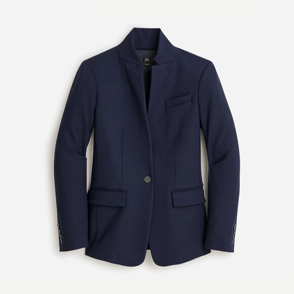 J. CREW Navy 100% Linen Regent Blazer SZ 0 - Picture 2 of 3
